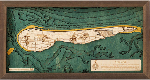 Ameland houtsnede 3D 405 x 200 MM - Warenhuis van den Brink